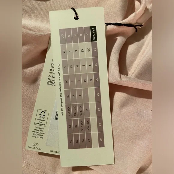 CALIA LUSTRALUX CROP LOW SUPPORT EXERCISE TOP SPORTS BRA LIGHT PINK SZ SMALL NWT - Picture 13 of 13